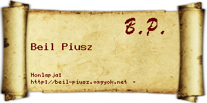 Beil Piusz névjegykártya